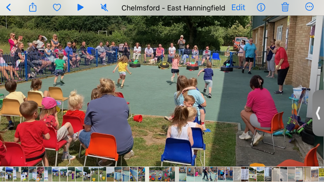 Preschool Sports Day on the fenced patio area
